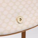 CELINE Macadam Canvas Shoulder Bag PVC Leather White Gold Auth am13259V-20