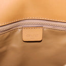 CELINE Macadam Canvas Shoulder Bag PVC Leather White Gold Auth am13259V-21