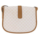 CELINE Macadam Canvas Shoulder Bag PVC Leather White Gold Auth am13259V-3