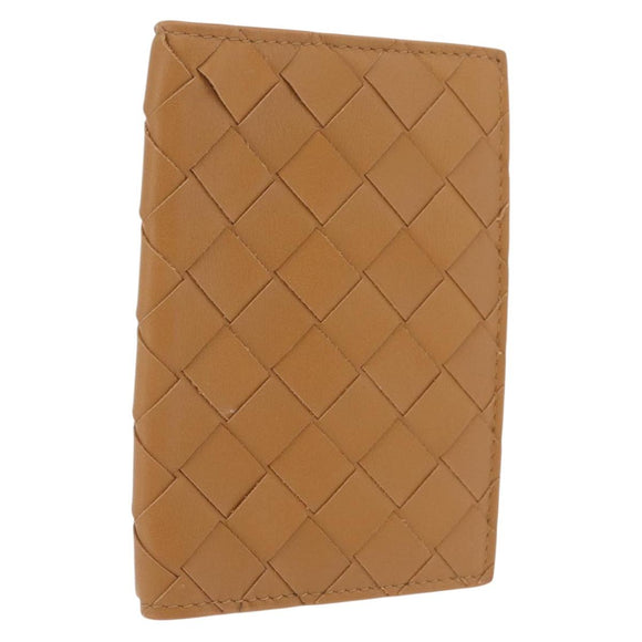 Bottega Veneta INTRECCIATO Passport Case Leather Beige Auth am13275V