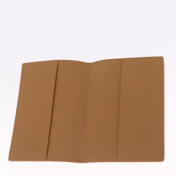 Bottega Veneta INTRECCIATO Passport Case Leather Beige Auth am13275V