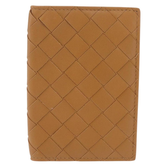 Bottega Veneta INTRECCIATO Passport Case Leather Beige Auth am13275V