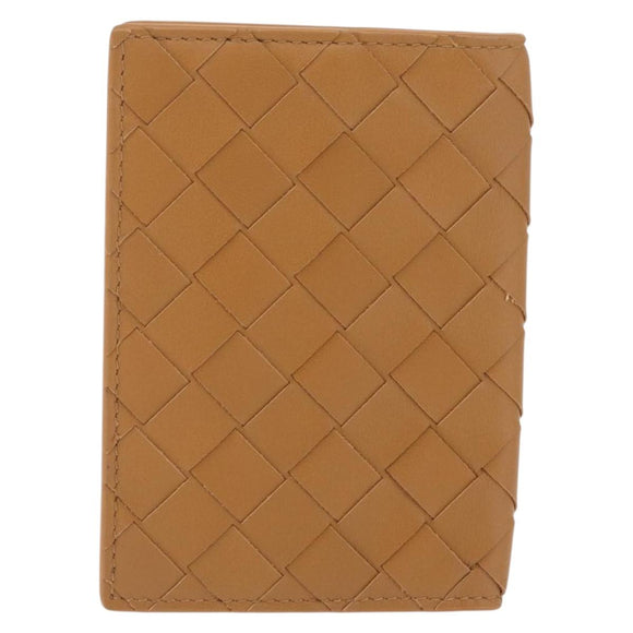 Bottega Veneta INTRECCIATO Passport Case Leather Beige Auth am13275V