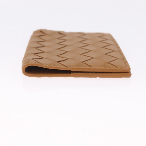 Bottega Veneta INTRECCIATO Passport Case Leather Beige Auth am13275V