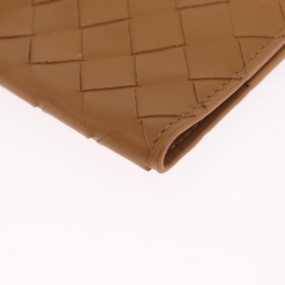 Bottega Veneta INTRECCIATO Passport Case Leather Beige Auth am13275V