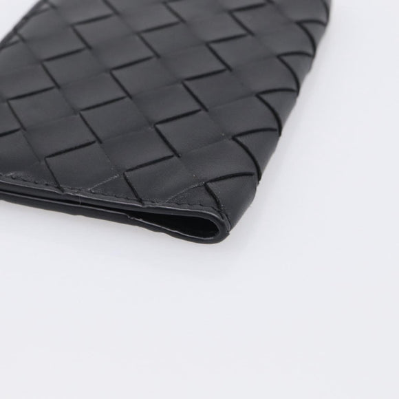Bottega Veneta INTRECCIATO Passport Case Leather Black Auth am13276V