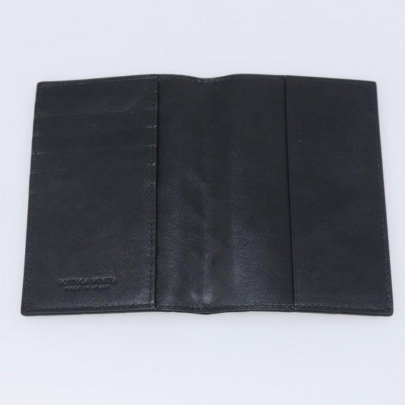 Bottega Veneta INTRECCIATO Passport Case Leather Black Auth am13276V