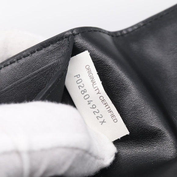 Bottega Veneta INTRECCIATO Passport Case Leather Black Auth am13276V