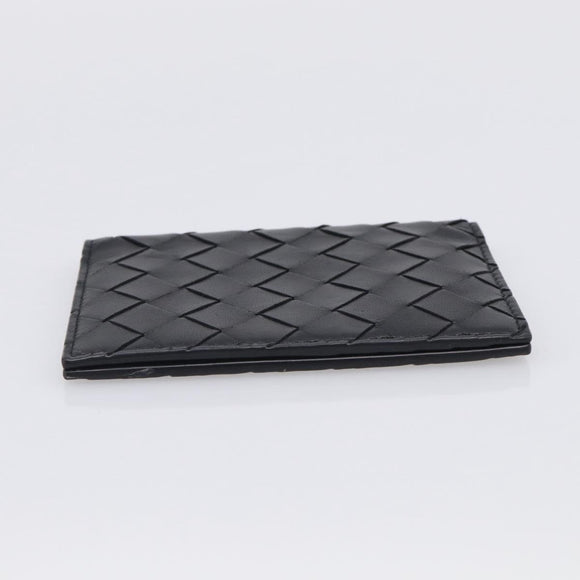 Bottega Veneta INTRECCIATO Passport Case Leather Black Auth am13276V