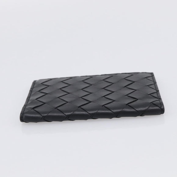 Bottega Veneta INTRECCIATO Passport Case Leather Black Auth am13276V