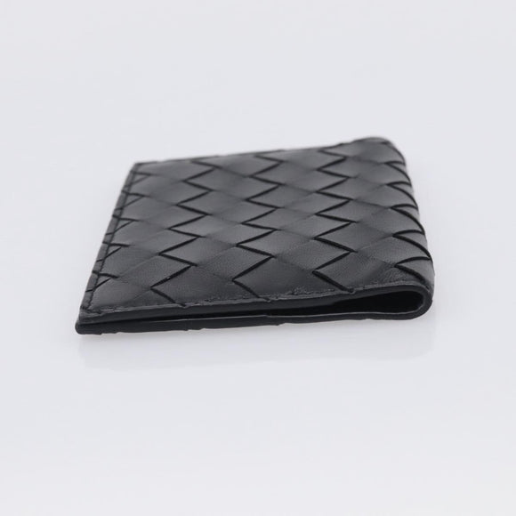 Bottega Veneta INTRECCIATO Passport Case Leather Black Auth am13276V