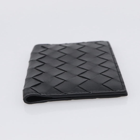 Bottega Veneta INTRECCIATO Passport Case Leather Black Auth am13276V