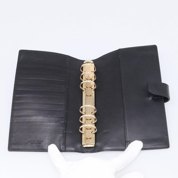 Bottega Veneta INTRECCIATO MM Planner Cover Leather Black 183622 Auth am13277V