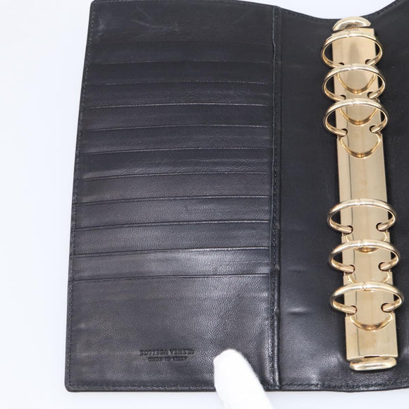 Bottega Veneta INTRECCIATO MM Planner Cover Leather Black 183622 Auth am13277V