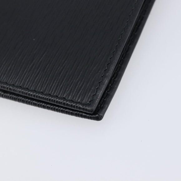 PRADA Passport Case Saffiano leather Black Gold Auth am13278V