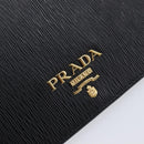 PRADA Passport Case Saffiano leather Black Gold Auth am13278V-12