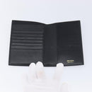 PRADA Passport Case Saffiano leather Black Gold Auth am13278V-13