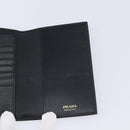 PRADA Passport Case Saffiano leather Black Gold Auth am13278V-14