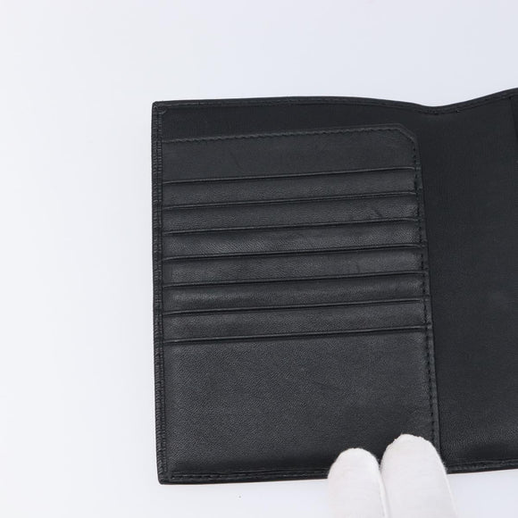 PRADA Passport Case Saffiano leather Black Gold Auth am13278V