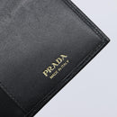 PRADA Passport Case Saffiano leather Black Gold Auth am13278V-16