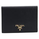 PRADA Passport Case Saffiano leather Black Gold Auth am13278V-2