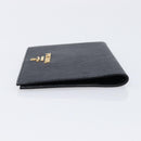 PRADA Passport Case Saffiano leather Black Gold Auth am13278V-4