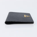 PRADA Passport Case Saffiano leather Black Gold Auth am13278V-5