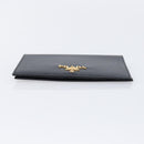 PRADA Passport Case Saffiano leather Black Gold Auth am13278V-7