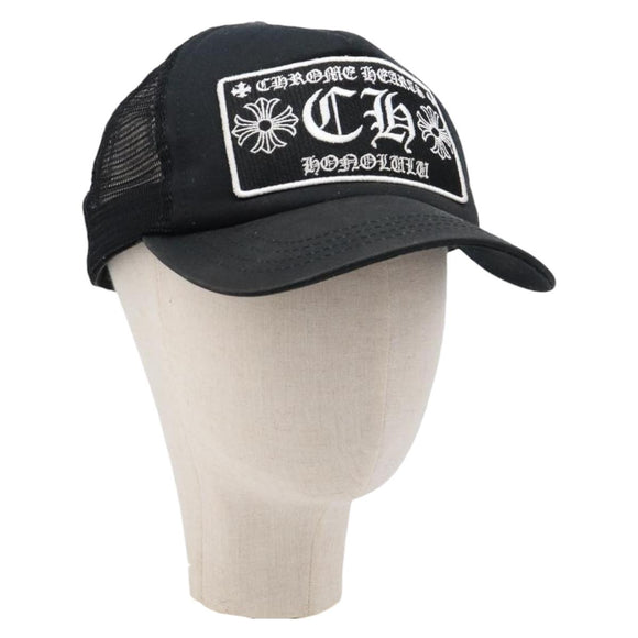 Chrome Hearts Tracker Cap Polyester Black Silver Auth am13279M