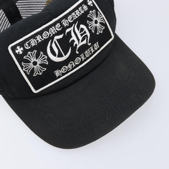 Chrome Hearts Tracker Cap Polyester Black Silver Auth am13279M