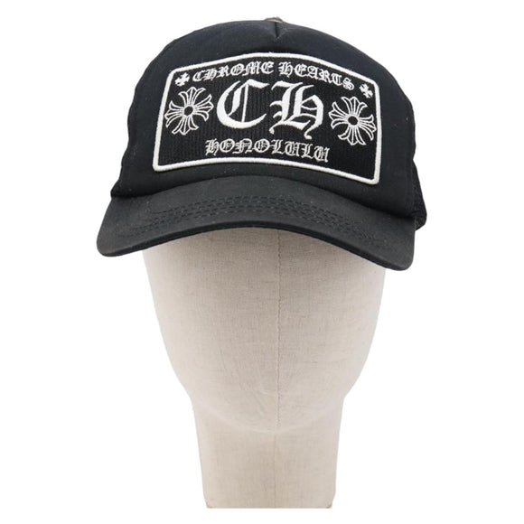 Chrome Hearts Tracker Cap Polyester Black Silver Auth am13279M