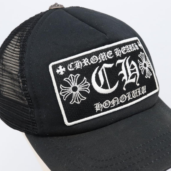 Chrome Hearts Tracker Cap Polyester Black Silver Auth am13279M