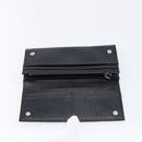 PRADA Long Wallet Saffiano leather Black Silver 1M1132 Auth am13290V-13
