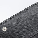 PRADA Long Wallet Saffiano leather Black Silver 1M1132 Auth am13290V-14