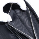 PRADA Long Wallet Saffiano leather Black Silver 1M1132 Auth am13290V-20
