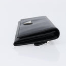 PRADA Long Wallet Saffiano leather Black Silver 1M1132 Auth am13290V-4
