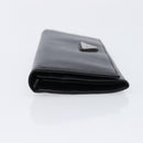 PRADA Long Wallet Saffiano leather Black Silver 1M1132 Auth am13290V-5