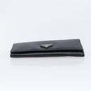 PRADA Long Wallet Saffiano leather Black Silver 1M1132 Auth am13290V-7