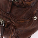 PRADA Shoulder Bag Leather Brown Silver BR2804 Auth am13291V-10