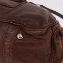 PRADA Shoulder Bag Leather Brown Silver BR2804 Auth am13291V-13