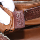 PRADA Shoulder Bag Leather Brown Silver BR2804 Auth am13291V-24