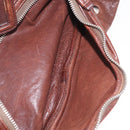 PRADA Shoulder Bag Leather Brown Silver BR2804 Auth am13291V-26