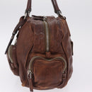 PRADA Shoulder Bag Leather Brown Silver BR2804 Auth am13291V-4