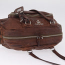 PRADA Shoulder Bag Leather Brown Silver BR2804 Auth am13291V-6