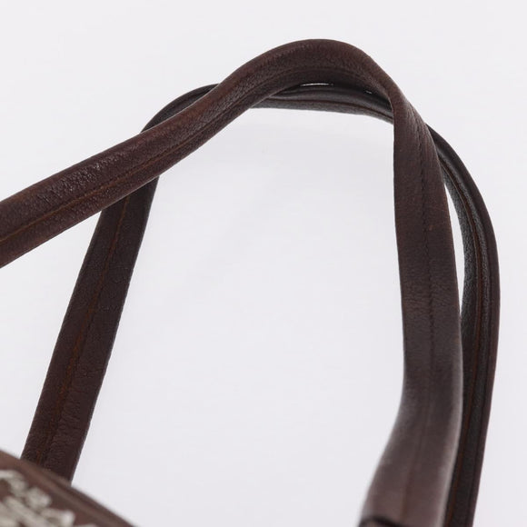 PRADA Shoulder Bag Leather Brown Silver BR2804 Auth am13291V