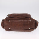 PRADA Shoulder Bag Leather Brown Silver BR2804 Auth am13291V-9