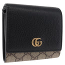 GUCCI GG Supreme GG Marmont Wallet PVC Black Gold 598587 Auth am13292V-1