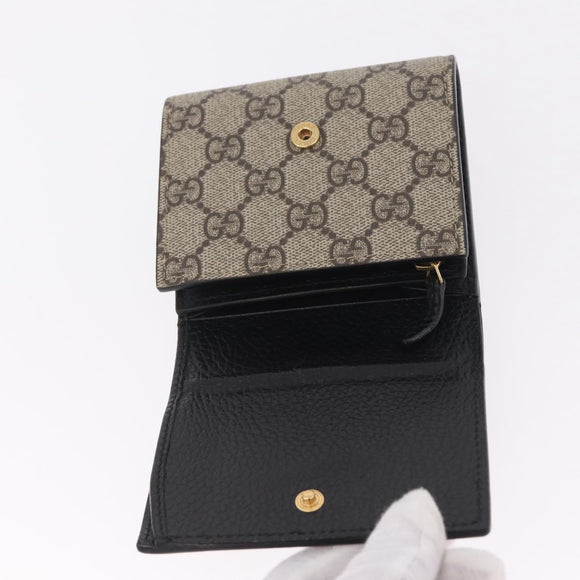 GUCCI GG Supreme GG Marmont Wallet PVC Black Gold 598587 Auth am13292V