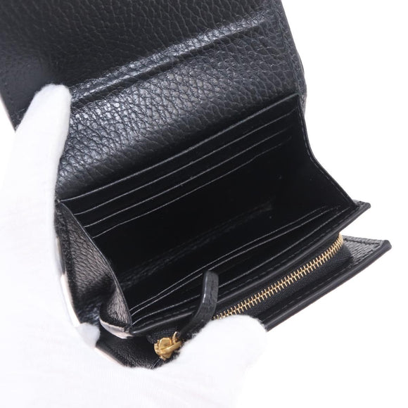 GUCCI GG Supreme GG Marmont Wallet PVC Black Gold 598587 Auth am13292V