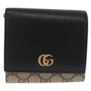GUCCI GG Supreme GG Marmont Wallet PVC Black Gold 598587 Auth am13292V-2